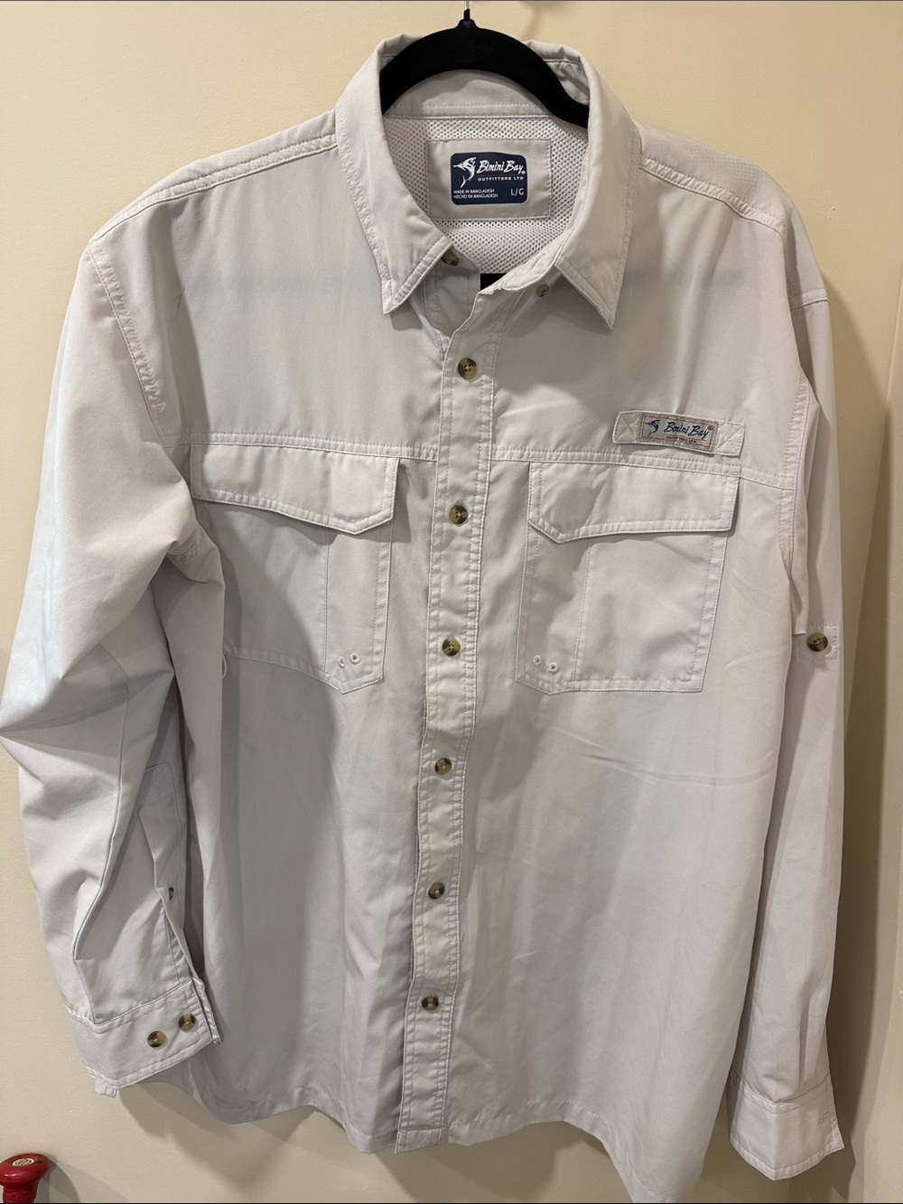 Bimini Bay Outfitters Ltd. Light gray Long-Sleeve Casual Button-Down Shirt